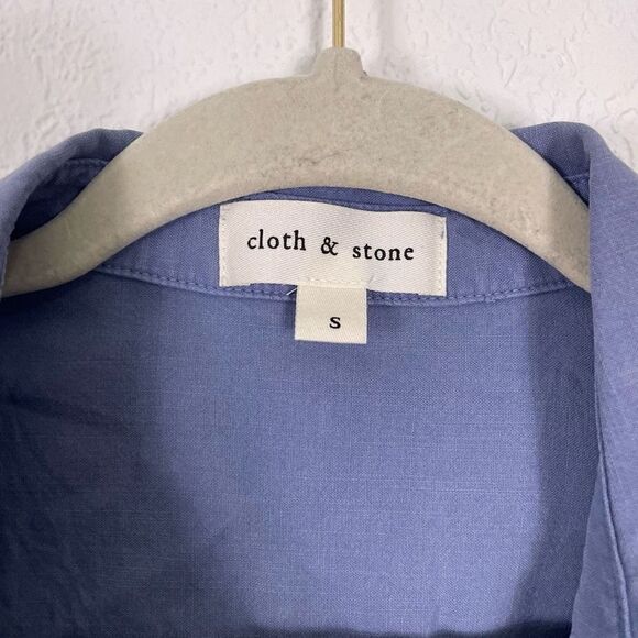 Cloth & Stone Blue Button Front Collared Sleeveless Romper - Picture 6 of 6